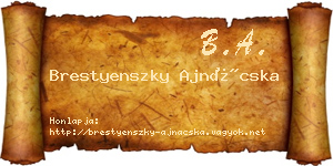 Brestyenszky Ajnácska névjegykártya